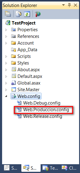 Visual Studio 2010 transformación de web.config para diferentes ambientes - Diferentes transformaciones para el web.config